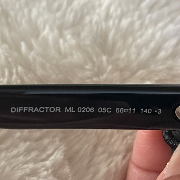 Moncler Diffractor ML 0206 05C Black Mirror Oversized Sunglasses Frame 66-11-140 - Picture 10 of 16